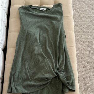 Long Sleeved Olive Green Shirt with Stylish Twist